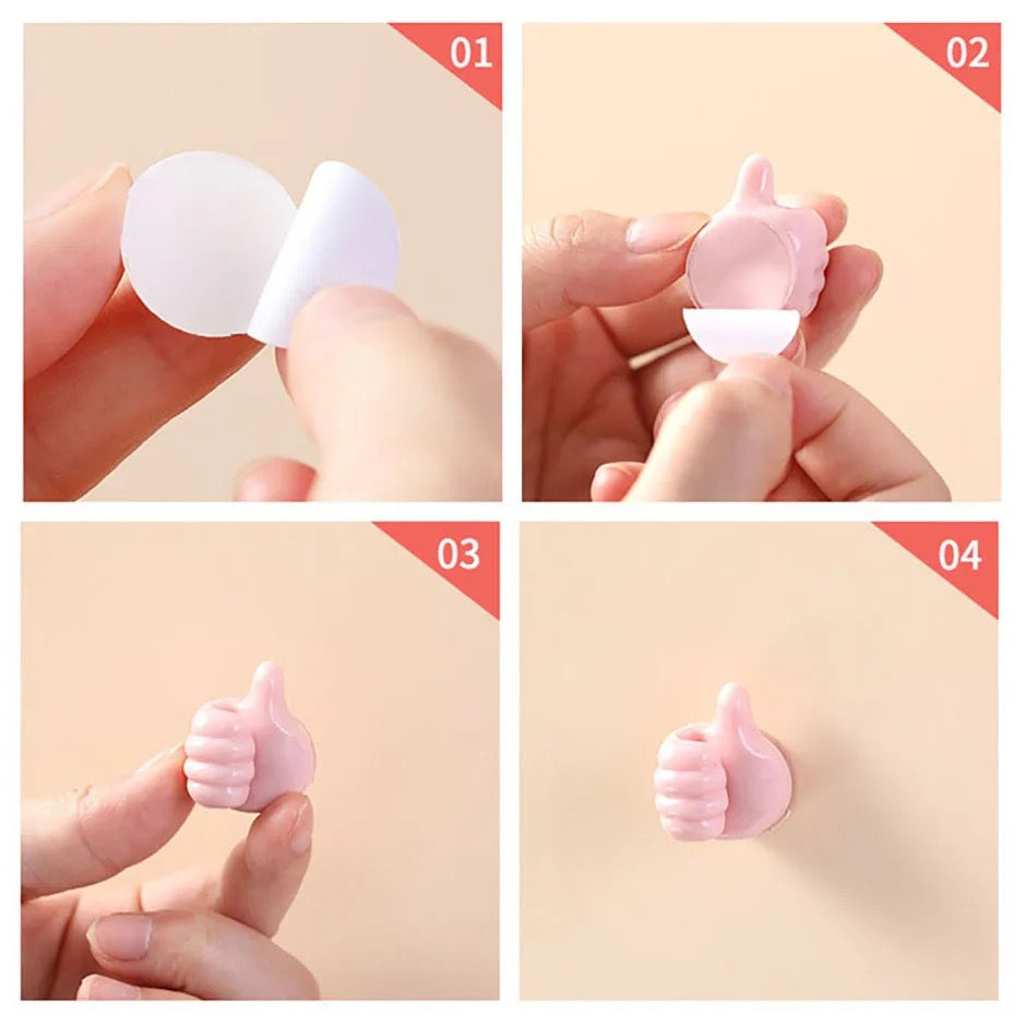 Creative Silicone Thumb Wall Hook Multifunction Self Adhesive Cable Clip Thumb Hook Cable Organizer Clips Key Hanger