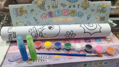 Children's Drawing Roll DIY Coloring Paper Roll Color Filling Paper Graffiti Scroll Paper-cut Kids Painting Toy Educational Toys 7ft