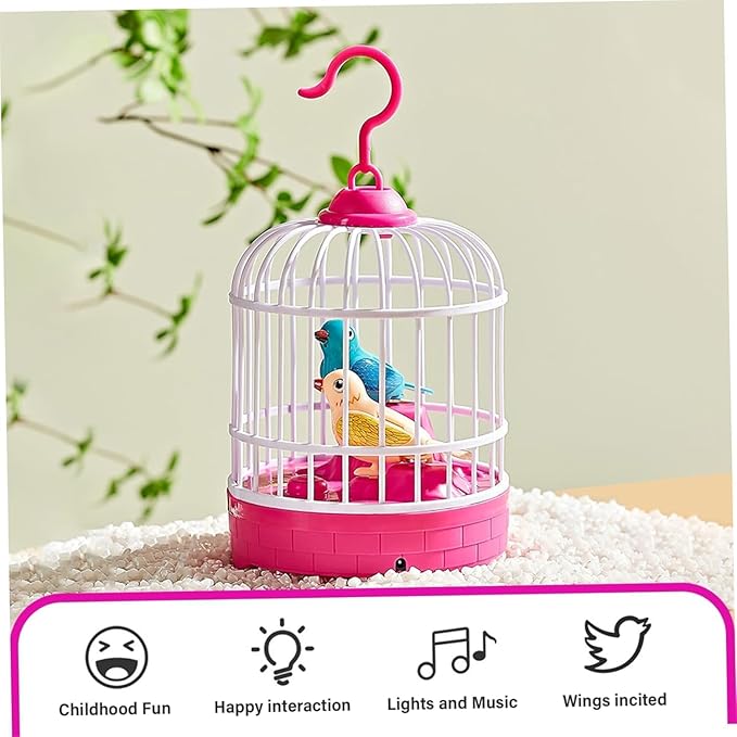 2 in 1 repeating ad Singing Bird Cage Voice Control Electric Bird