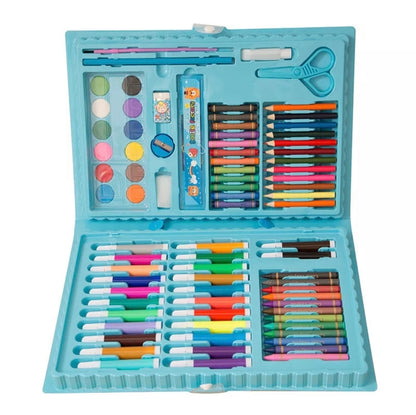 Children Painting 86pc Set Water Color Pen Crayon Oil Pastel Brush Drawing Tool