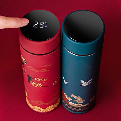 Stainless Steel Vacuum Flask 16.9oz With Chinese Style Pattern