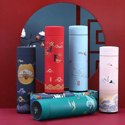 Stainless Steel Vacuum Flask 16.9oz With Chinese Style Pattern