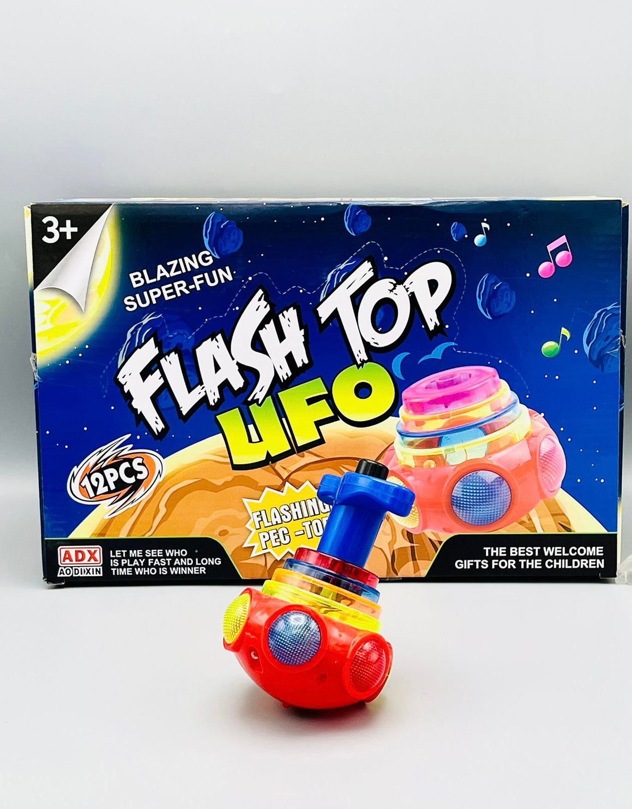 Colorful UFO Spinning Top (With music and flash light)