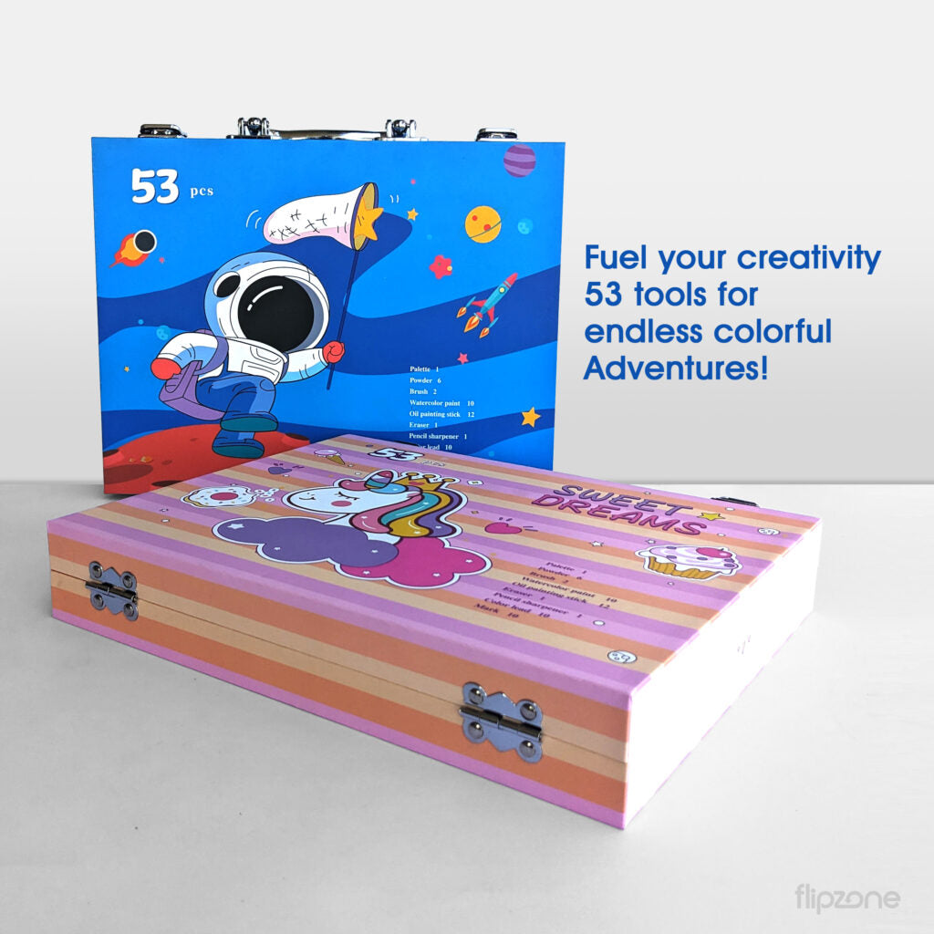 53 pieces brief case art set