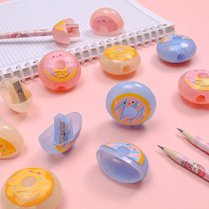Stationery Office School Supplies Creative Donut Shape Cartoon Pencil Sharpener Gift Accessories (1Pc)
