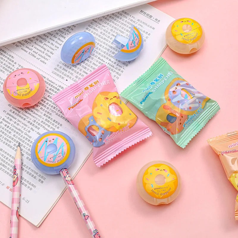 Stationery Office School Supplies Creative Donut Shape Cartoon Pencil Sharpener Gift Accessories (1Pc)