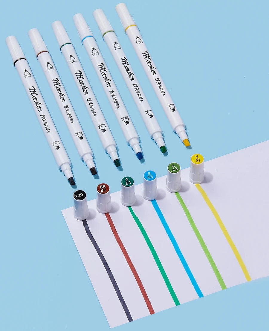 12 Colors Sketch Manga Art Design Dual Tips
Alcohol Ink Quick Dry Marker Pen Set With Broad And Fine Tips