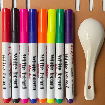 Magical Water 7 Painting Colorful Markers Floating Ink+Spoon