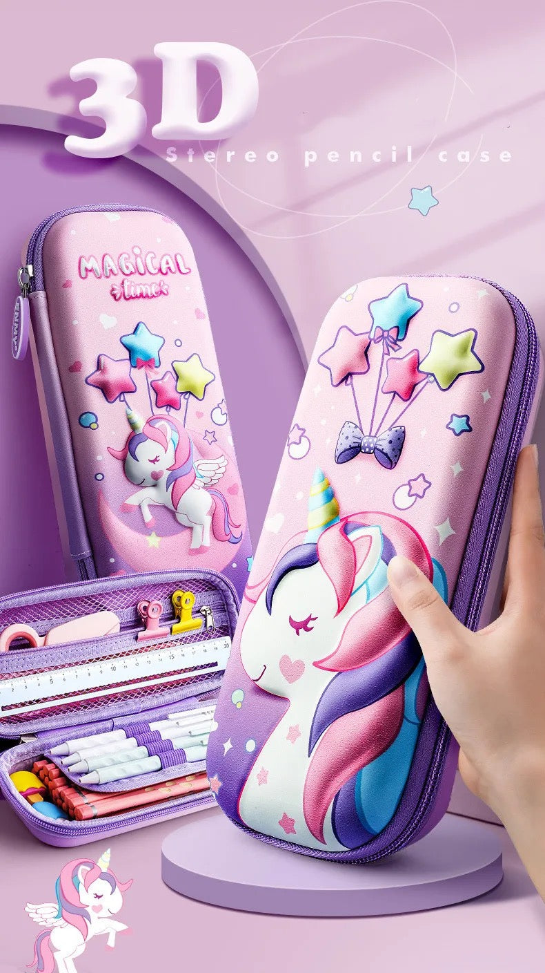 Pencil Case Kawaii School Pencil Cases Stationery Estuche 3D Space Pen Case Unicorn School Supplies Trousse Scolaire Pencil Box