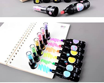 Party Supplies Space Theme Bottle Shape Highlighter Set | Pack Of 6 Pcs