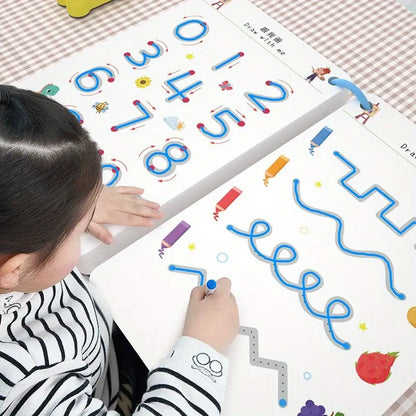 Reusable Magic Tracking Exercise Book Magic Exercise Book Control Training Exercise Book (36 Cards Dual Sided)