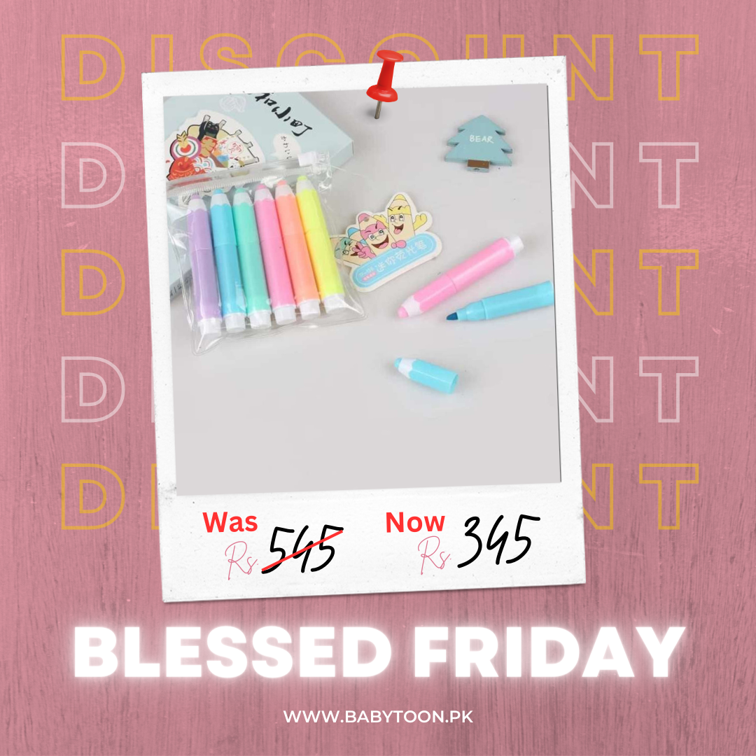 Pencil Shaped Cute Pastel Color Marker Highlighter Pens for Kids and Adults Stationery Fancy (6PCS)