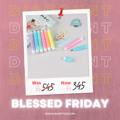 Pencil Shaped Cute Pastel Color Marker Highlighter Pens for Kids and Adults Stationery Fancy (6PCS)