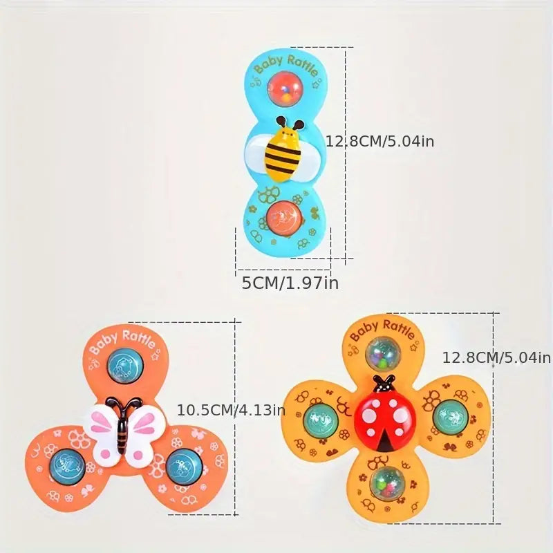 Rotating Suction Rattle Toy for babies – Set of 3