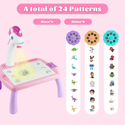 Unicorn Drawing Projector Table Set for Kids