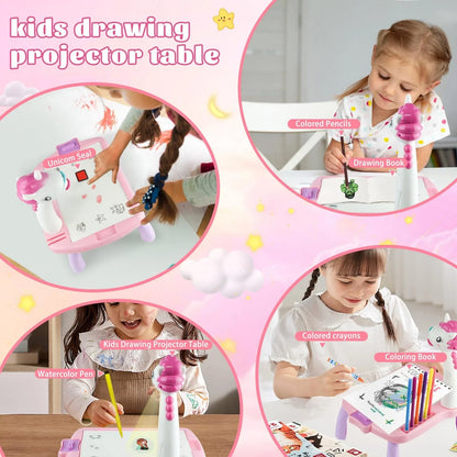 Unicorn Drawing Projector Table Set for Kids